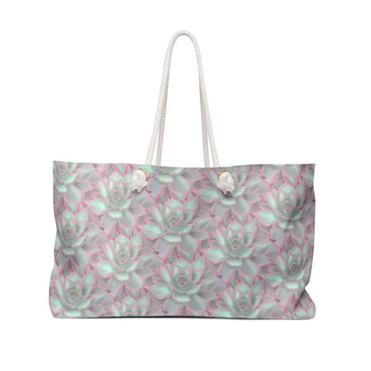 Echeveria Violet Queen Succulent Pattern Weekender Bag