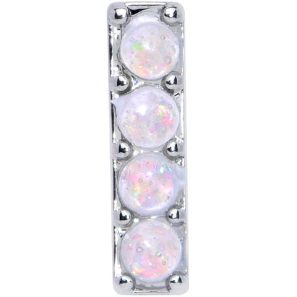 16G 1/4 White Faux Opal Quad Cartilage Tragus Earring