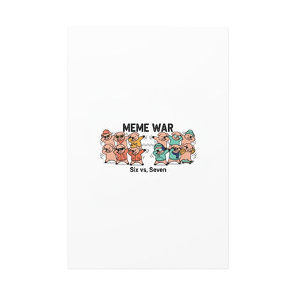 Meme War: Six vs. Seven Canvas Wall Art