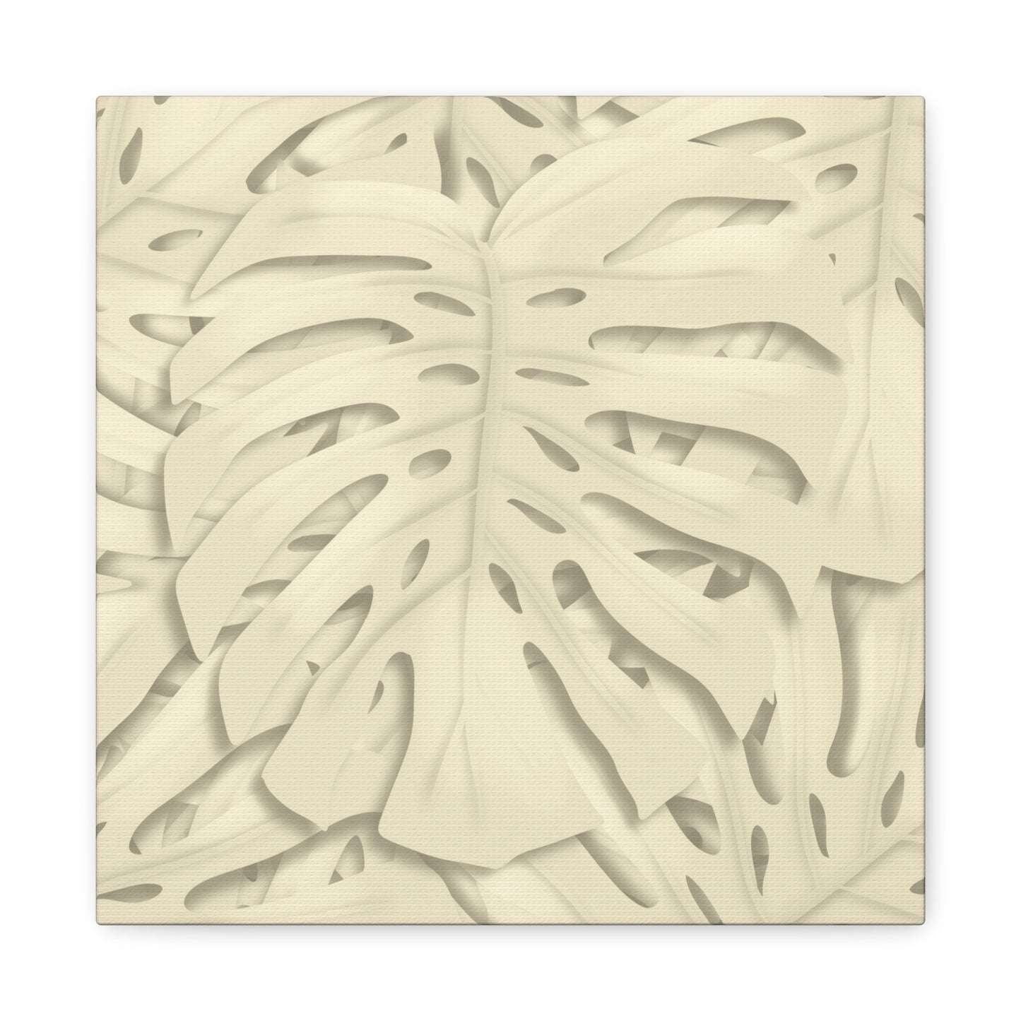 Beige Monstera Canvas Print – Botanical Wall Art