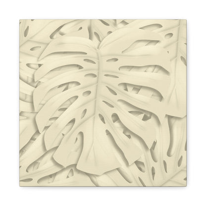 Beige Monstera Canvas Print – Botanical Wall Art