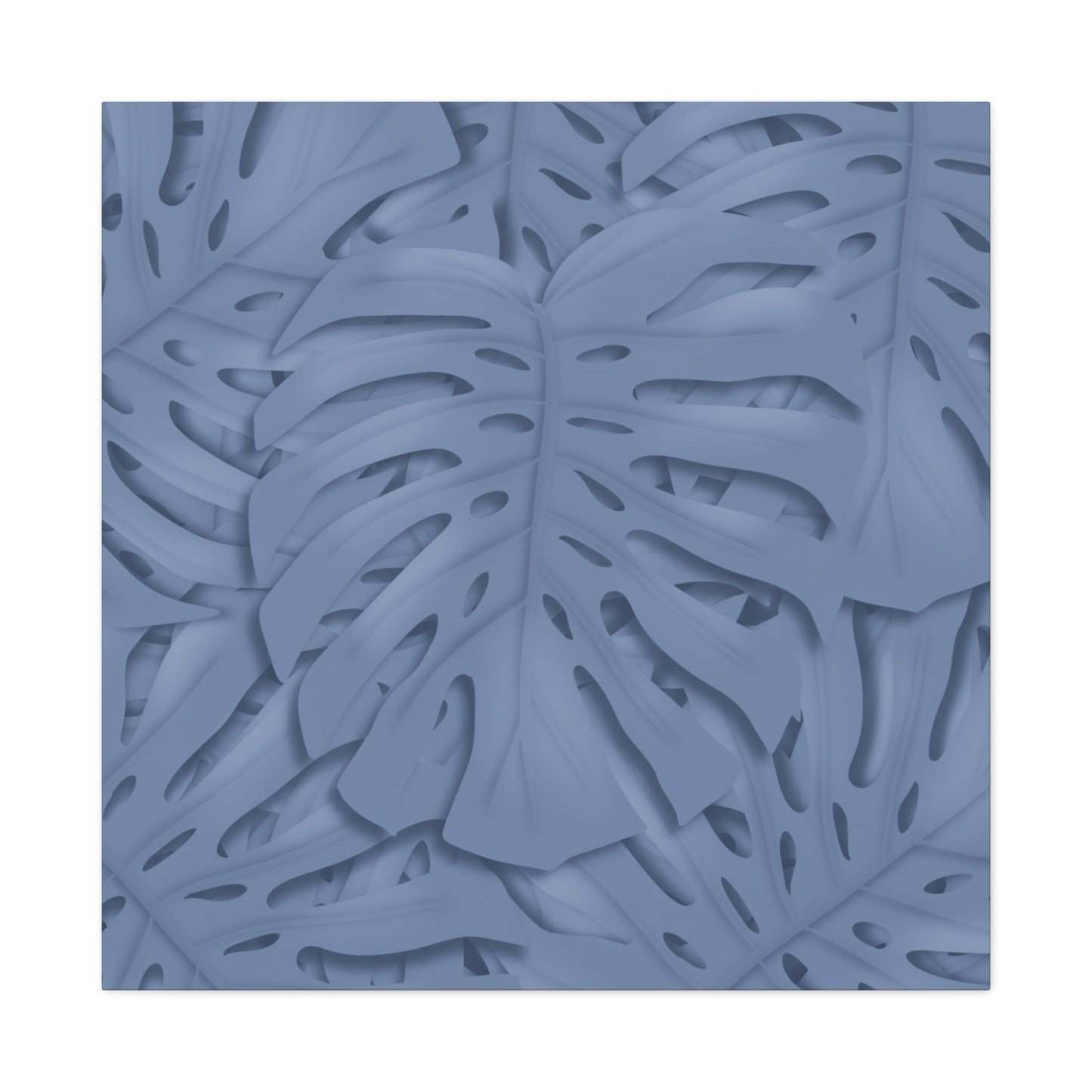 Blue Monstera Canvas Print – Botanical Wall Art