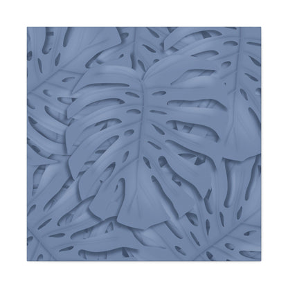 Blue Monstera Canvas Print – Botanical Wall Art
