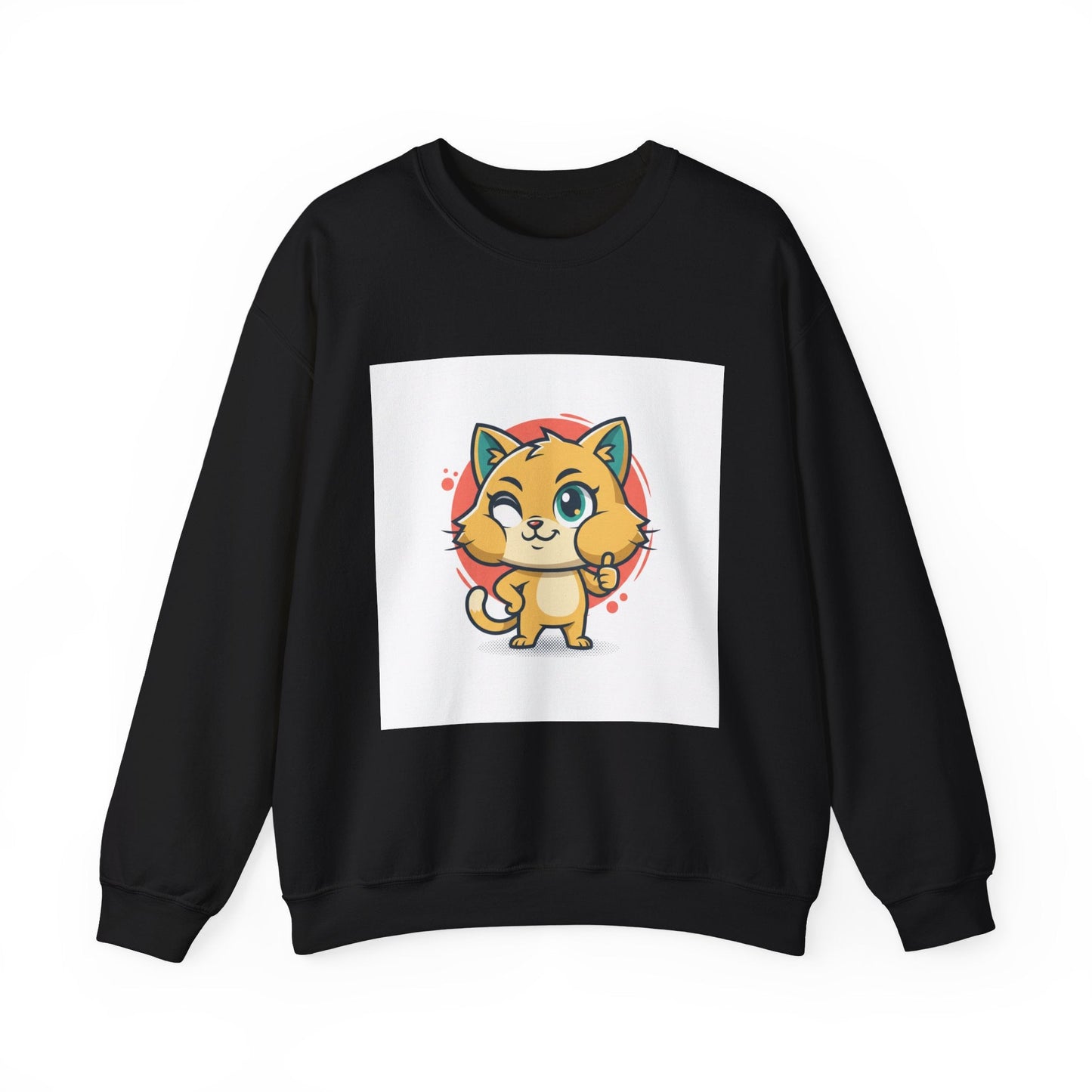 Cute Cheeky Kitty Illustration Sweatshirt | Rodent-Core Cute-Meets-Subversive