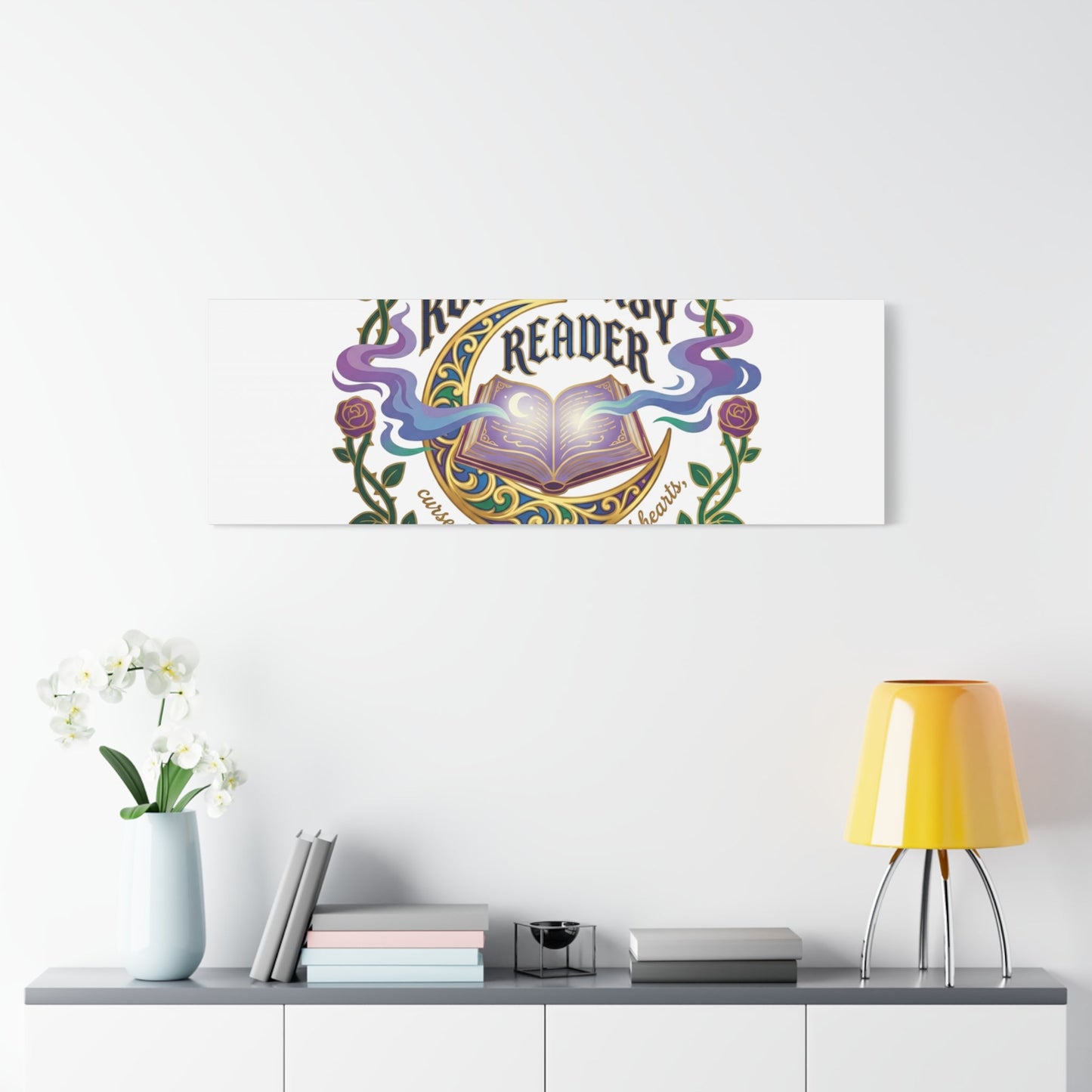 Romantasy Reader Canvas Print | enchanted bookish celestial gothic