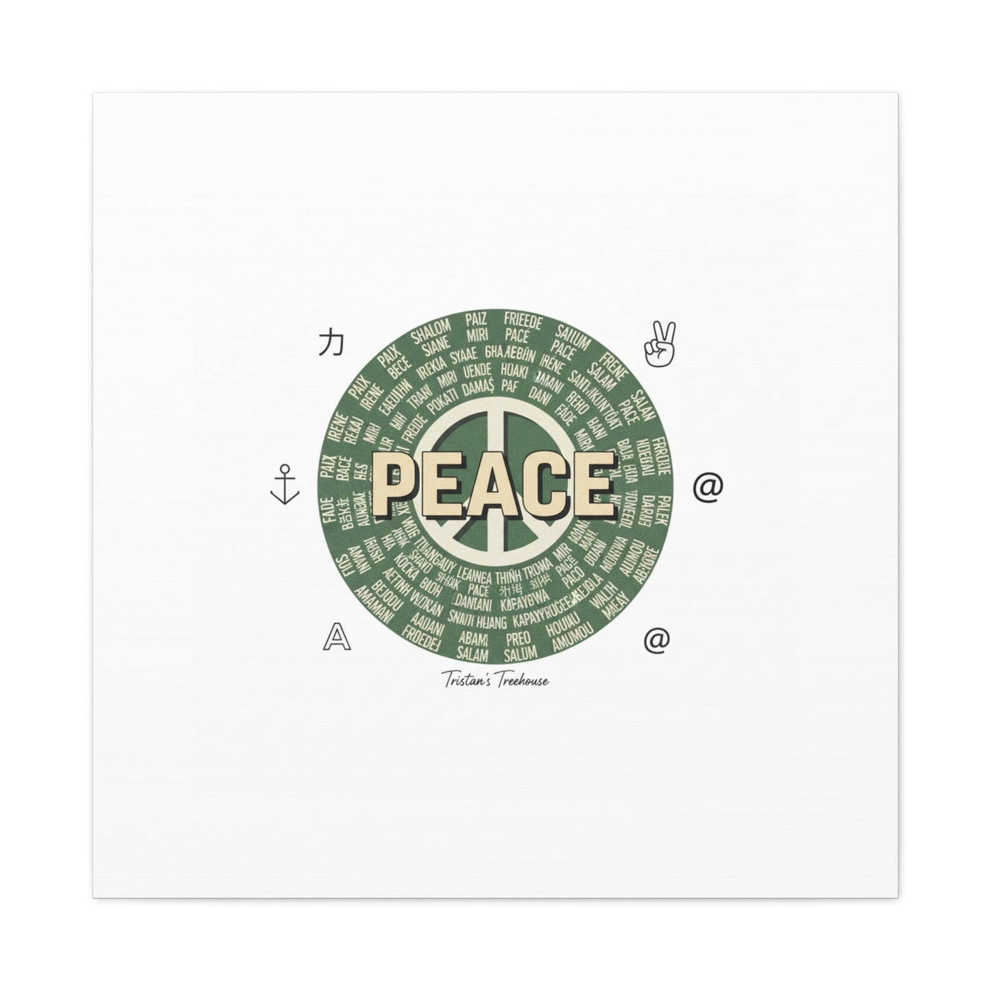 Peace doodle canvas | hand drawn sketch aesthetic, handwritten message
