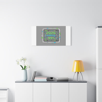 2026 Loading 99% Canvas | NYE countdown, retro system interface