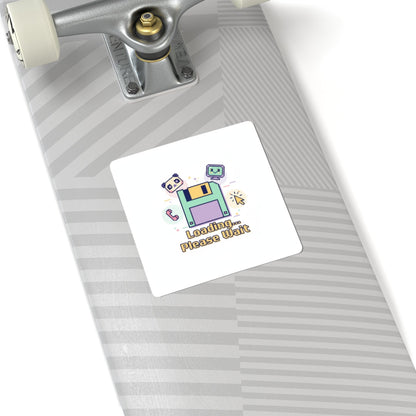 Loading Please Wait Floppy Disk Sticker | Old Internet Aesthetic, 90s Web Nostalgia