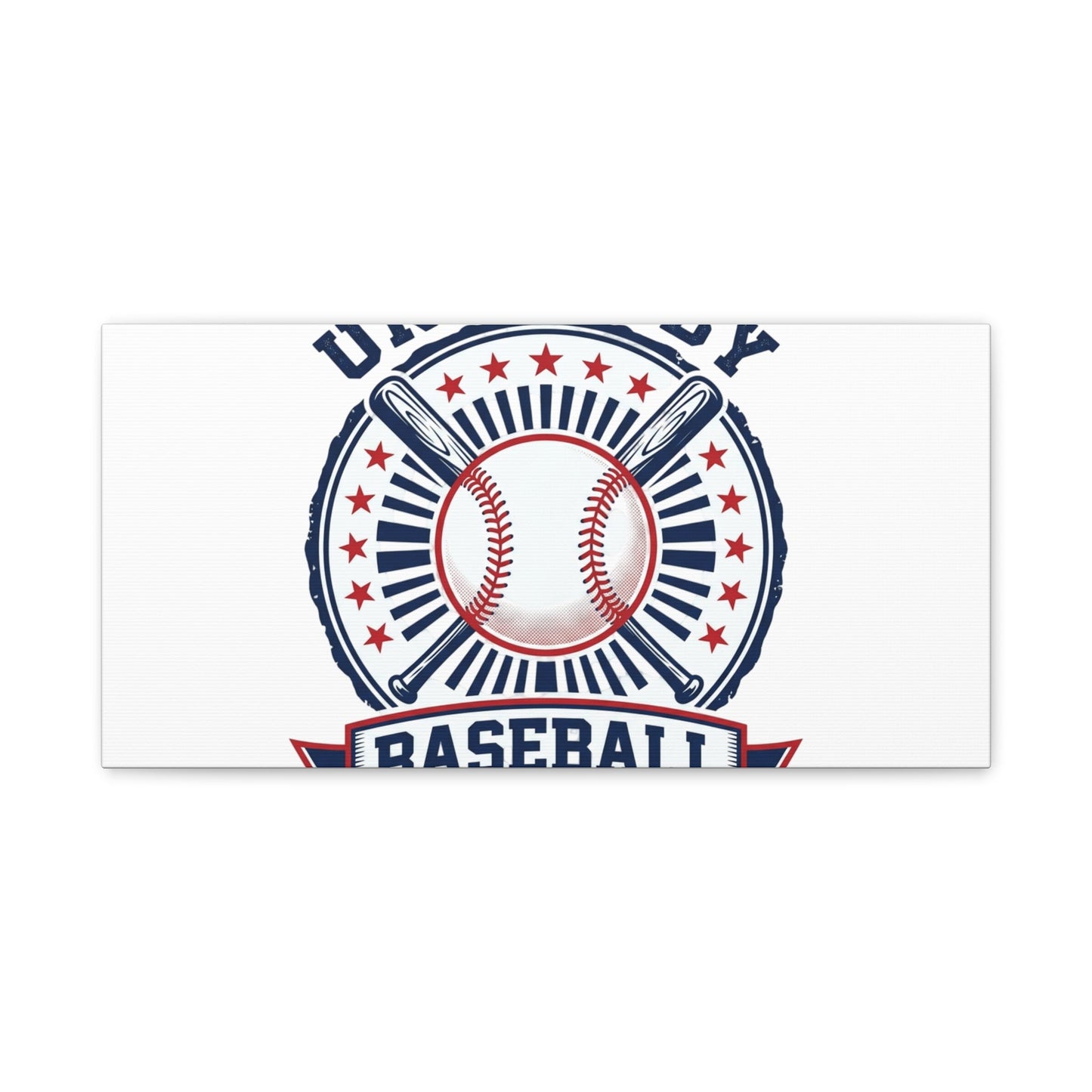 United by Baseball Canvas | Patriotic Baseball Graphic, Red White Blue Wall Art