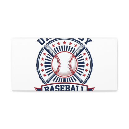 United by Baseball Canvas | Patriotic Baseball Graphic, Red White Blue Wall Art
