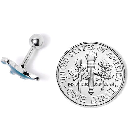 16G 1/4 Darling Green Dinosaur Cartilage Tragus Earring