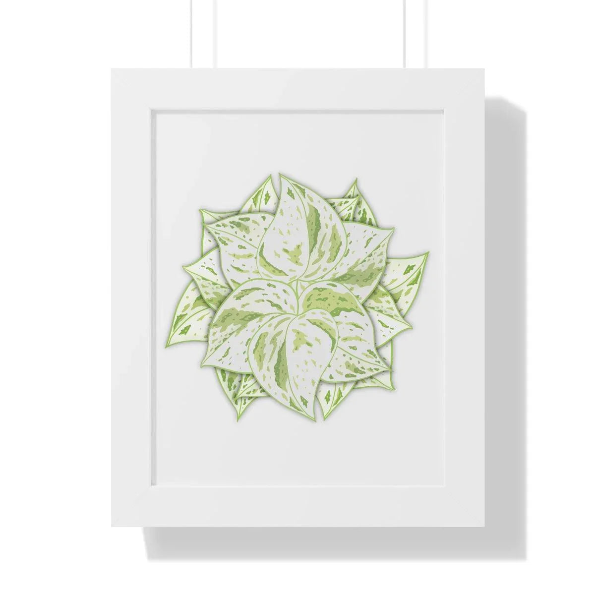 Snow Queen Pothos Framed Print – Botanical Wall Art