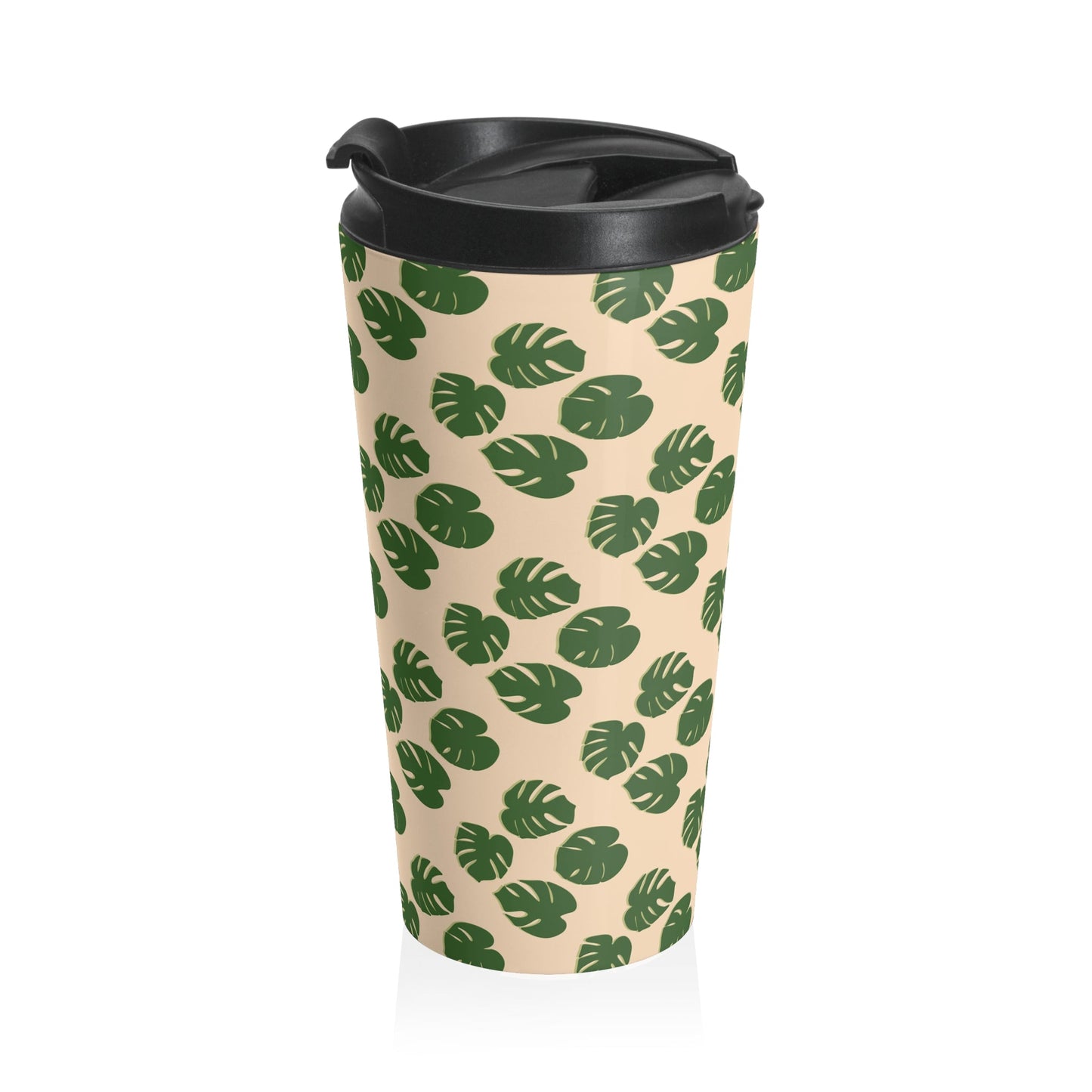 Monstera Pattern 15 oz Vacuum Insulated Stainless Steel Travel Tumbler