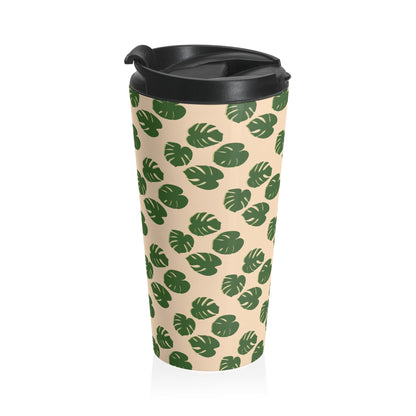 Monstera Pattern 15 oz Vacuum Insulated Stainless Steel Travel Tumbler