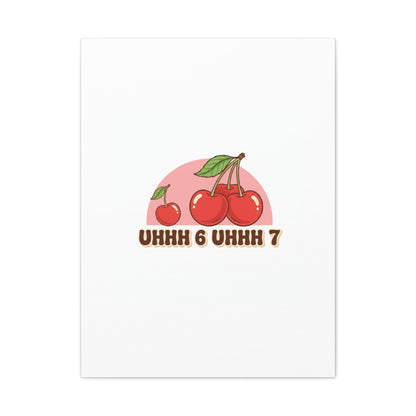 Six Severn Cherry Retro Graphic Canvas | kawaii fruit print, vintage cherry design