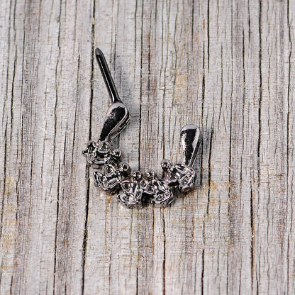 16G 5/16 Black Scary Skeletons Halloween Septum Clicker