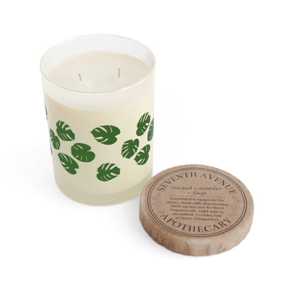 Monstera Pattern Soy Candle 11 oz – Three Scent Options