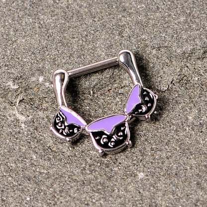 16G 3/8 Black Purple Cauldron Halloween Cartilage Clicker