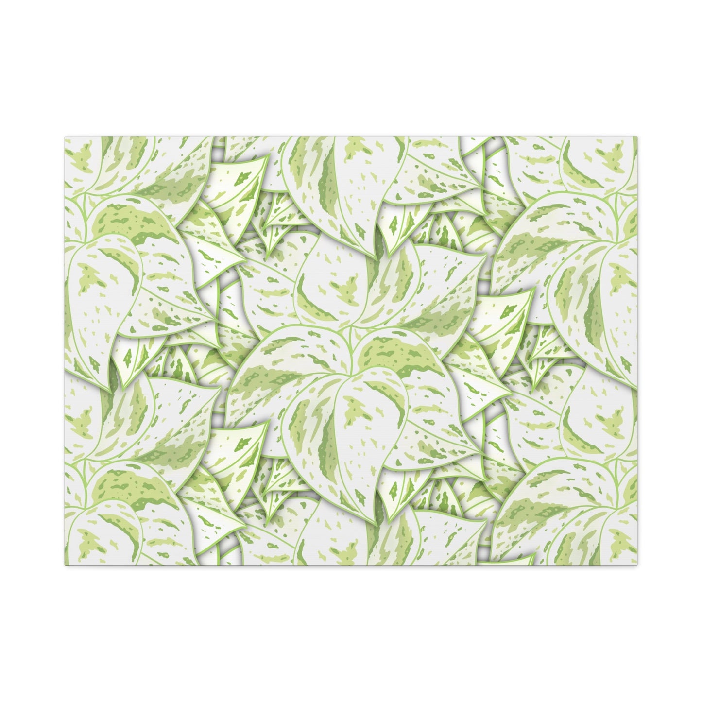 Snow Queen Pothos Pattern Canvas Print – Botanical Wall Art