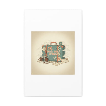 Pack Your Dreams Canvas | Retro Travel Postcard, Wanderlust Passport Stamp Art