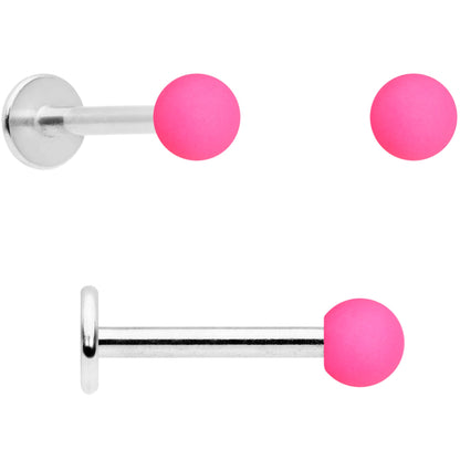 16G 5/16 Pink Peach Matte Labret Monroe Tragus Set of 4