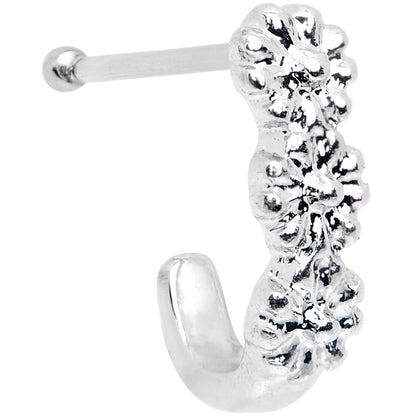 20G 3/8 Steel Daisy Chain Flower Faux Hoop Nose Bone
