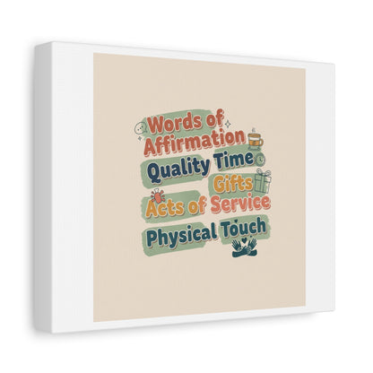 Love Languages List Matte Canvas Wall Art | love language meme, relationship humor