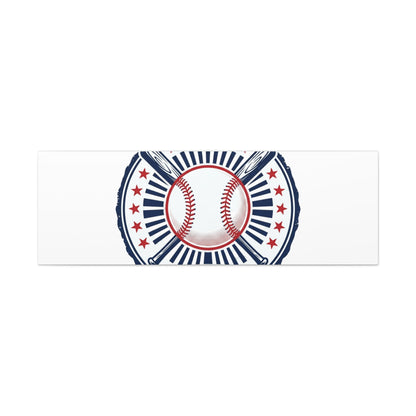 United by Baseball Canvas | Patriotic Baseball Graphic, Red White Blue Wall Art