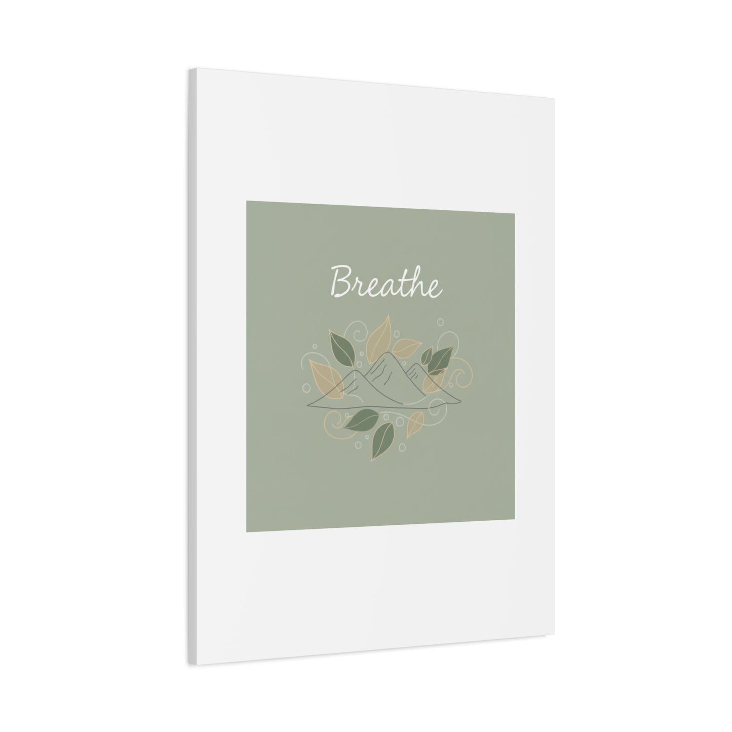 Breathe Mountain Line Canvas | Nature Symbols, Minimal Forest Wall Art