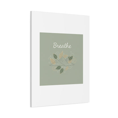 Breathe Mountain Line Canvas | Nature Symbols, Minimal Forest Wall Art