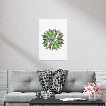 Syngonium Tricolor Pattern Botanical Print – Unframed Wall Art