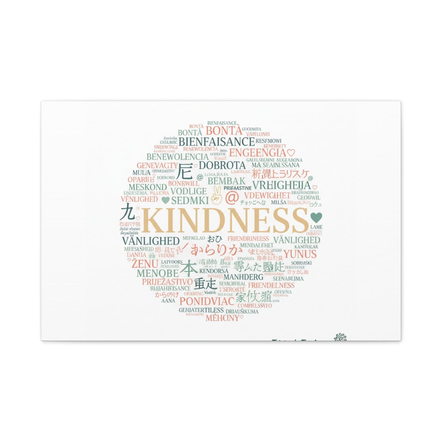 Kindness Word Cloud Canvas | Fresh Start Minimalist Wall Art