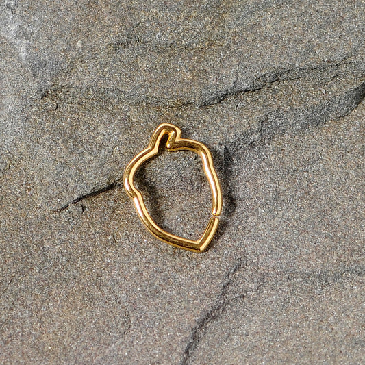 16G 3/8 Gold Tone Autumn Acorn Closure Ring