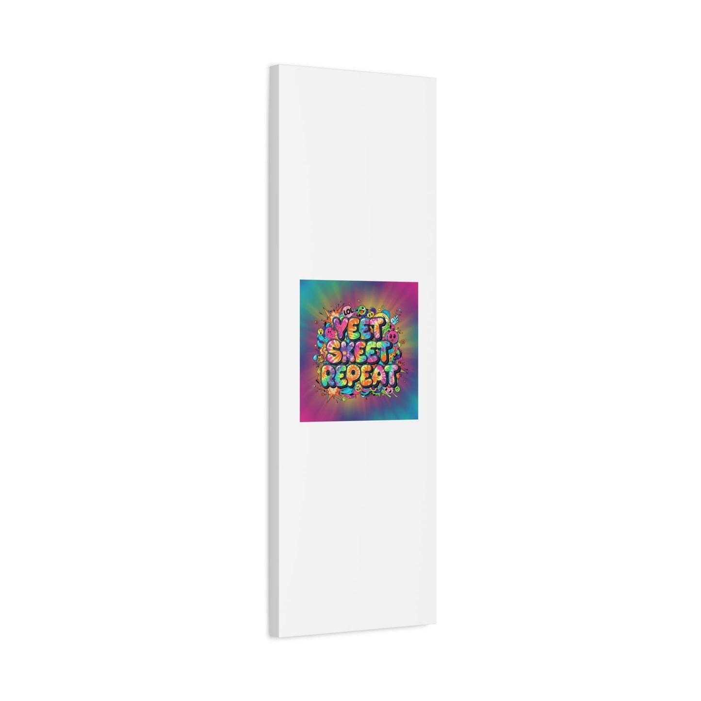 Yeet Skeet Repeat Canvas | Slogan & Glitch Graphic, Meme Phrase Wall Art