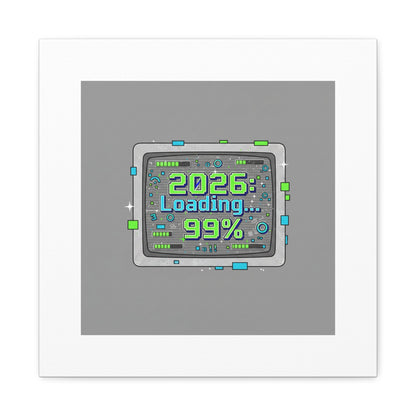 2026 Loading 99% Canvas | NYE countdown, retro system interface