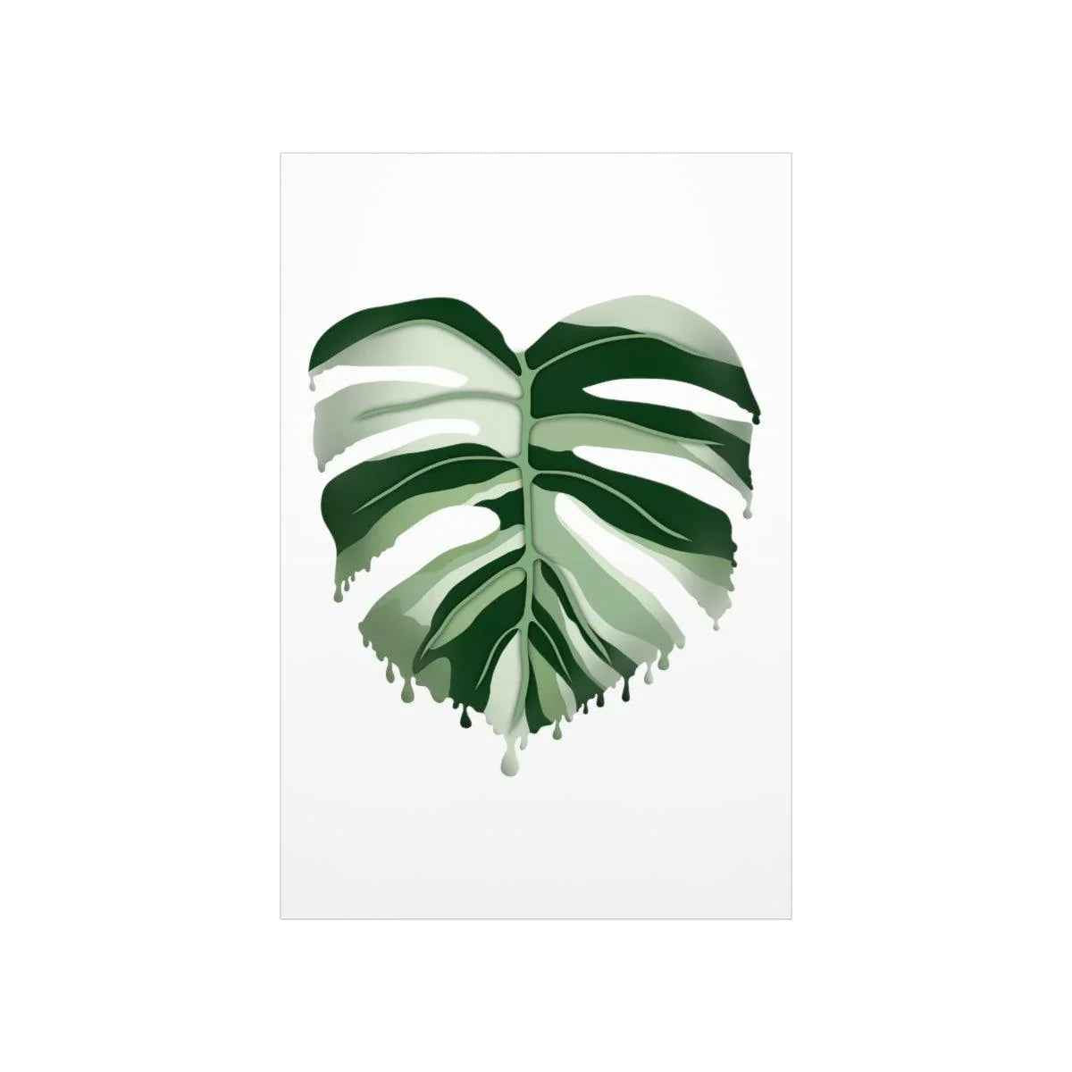 Melting Monstera Albo Botanical Print – Unframed Wall Art
