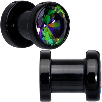 Vitrail CZ Gem Black Screw Fit Plug Set