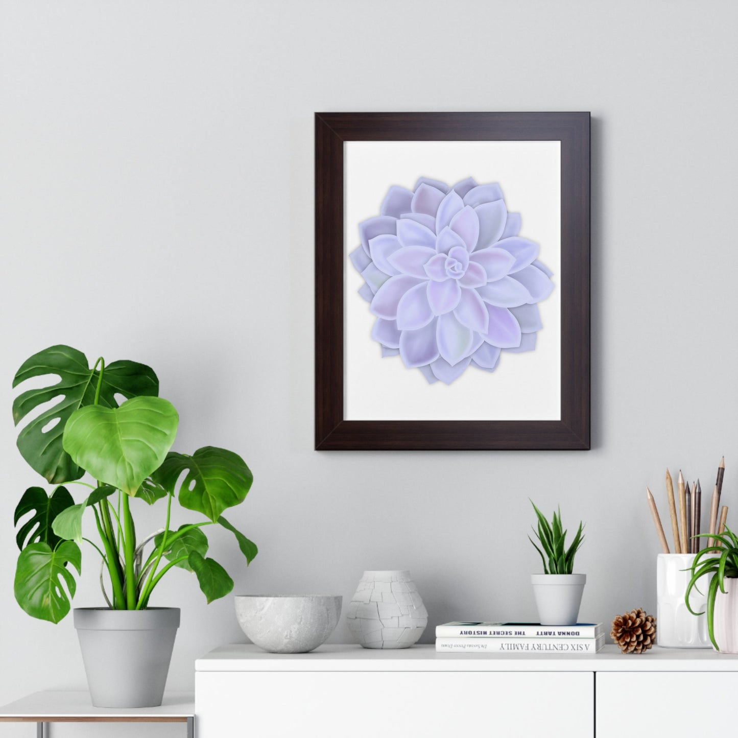 Graptopetalum Murasaki Succulent Framed Print – Botanical Wall Art