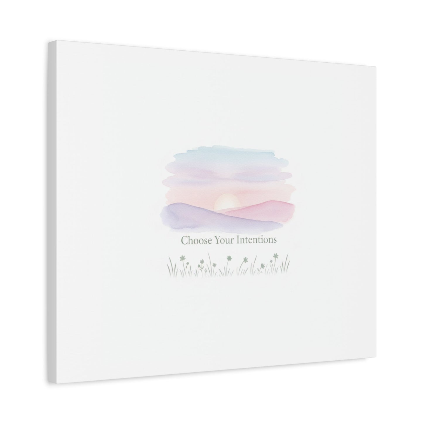 Choose Your Intentions Canvas, soft wellness poster, pastel gradient mindfulness art