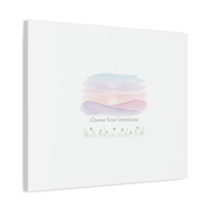 Choose Your Intentions Canvas, soft wellness poster, pastel gradient mindfulness art