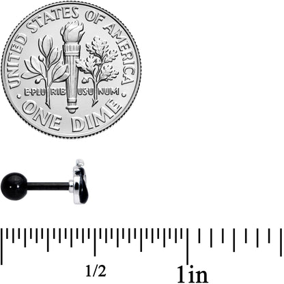 16G 1/4 Black Grim Reaper Halloween Cartilage Tragus