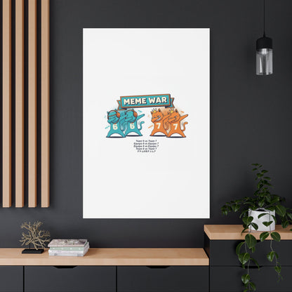 Meme War: Six vs. Seven Canvas Wall Art