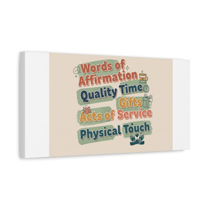 Love Languages List Matte Canvas Wall Art | love language meme, relationship humor