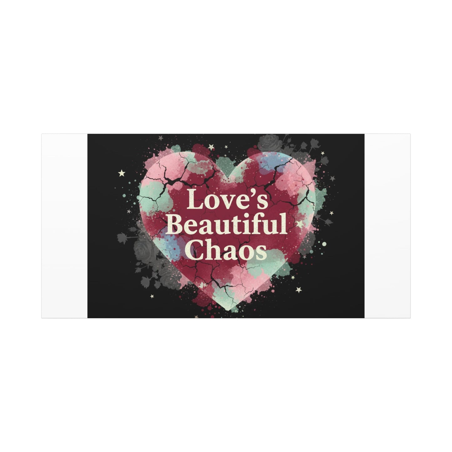 Love's Beautiful Chaos Canvas Print | Soft Grunge Hearts, Distressed Heart Art