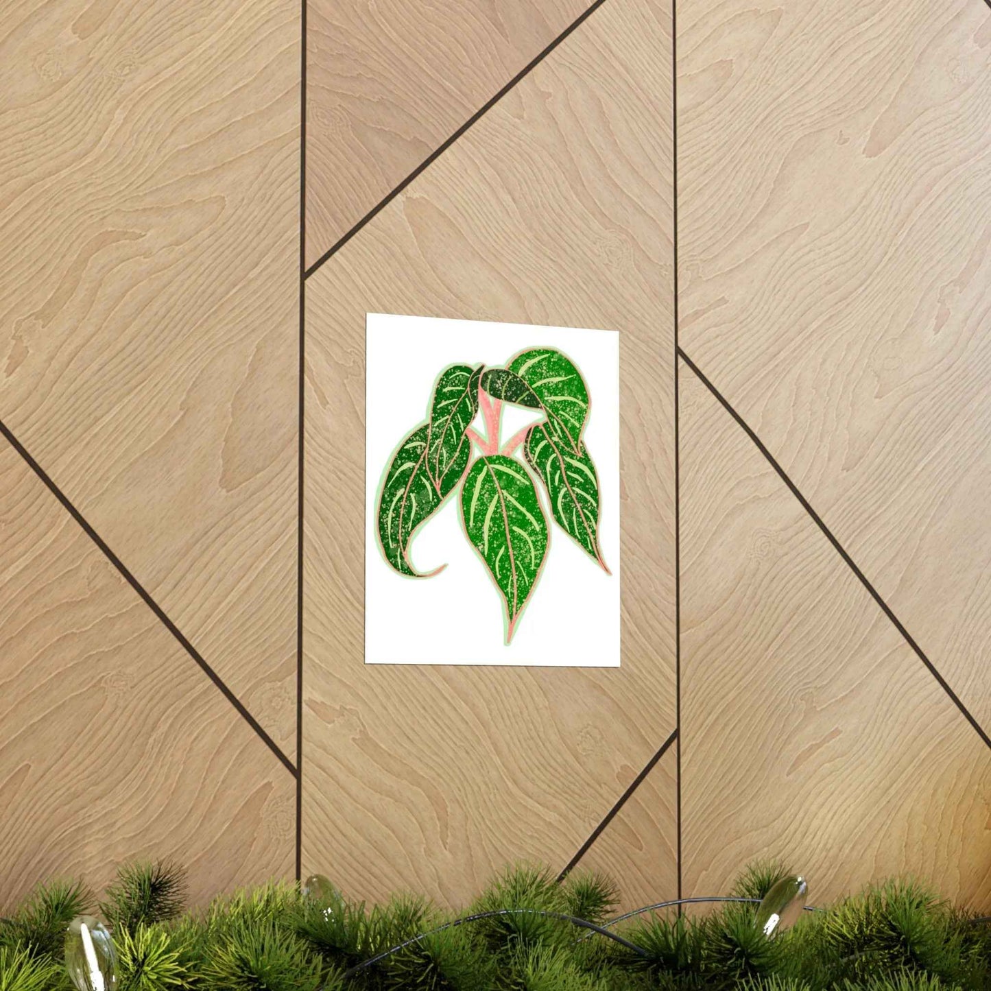 Aglaonema Sparkling Sarah Botanical Print – Unframed Wall Art