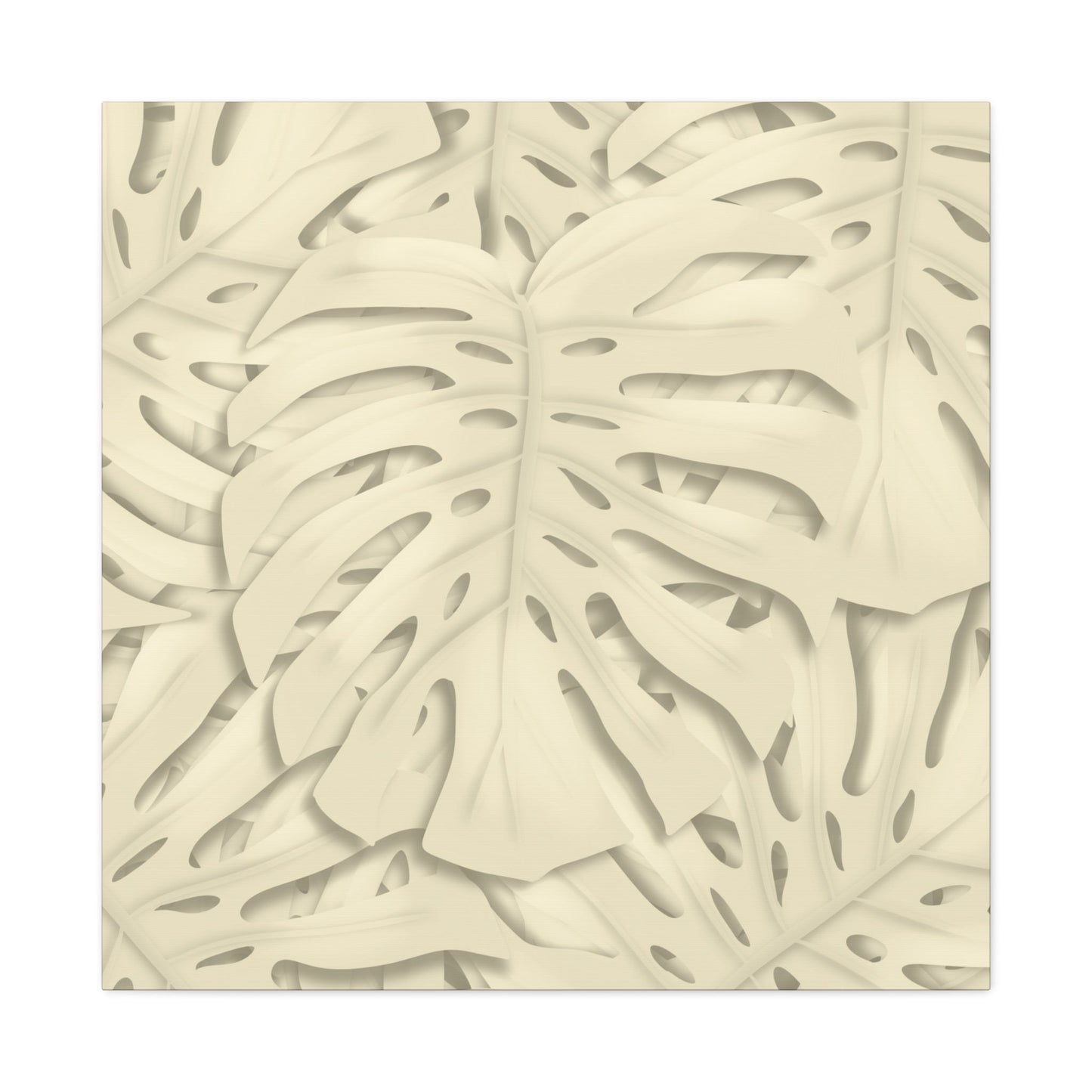 Beige Monstera Canvas Print – Botanical Wall Art