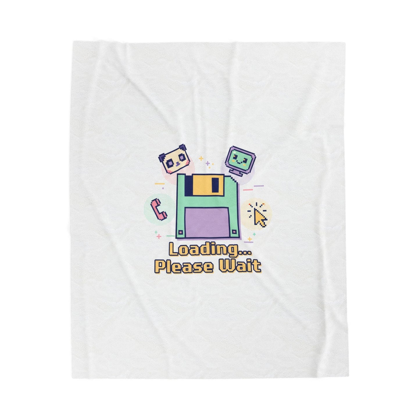 Loading Please Wait pixel art Velveteen Plush Blanket | Old Internet Aesthetic