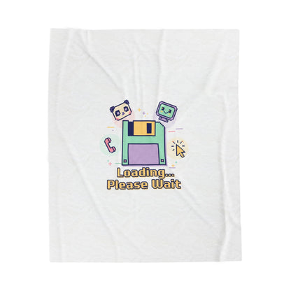 Loading Please Wait pixel art Velveteen Plush Blanket | Old Internet Aesthetic