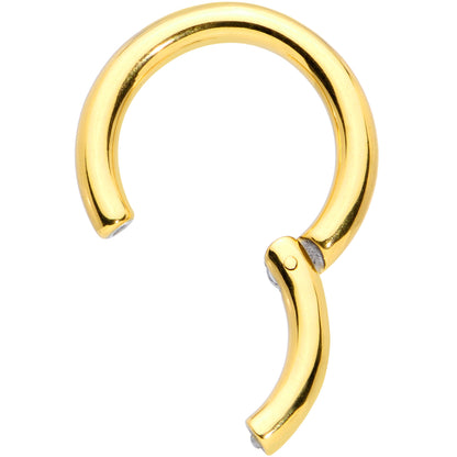 8G 5/8 Gold Tone PVD Steel Hinged Segment Ring