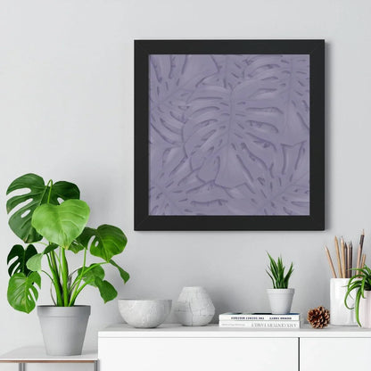 Violet Monstera Framed Print – Botanical Wall Art